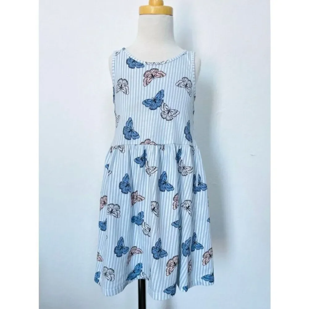 3/$30 H&M Kids Toddler Girls 4/5 Butterfly Print Tank Knit Dress As Is